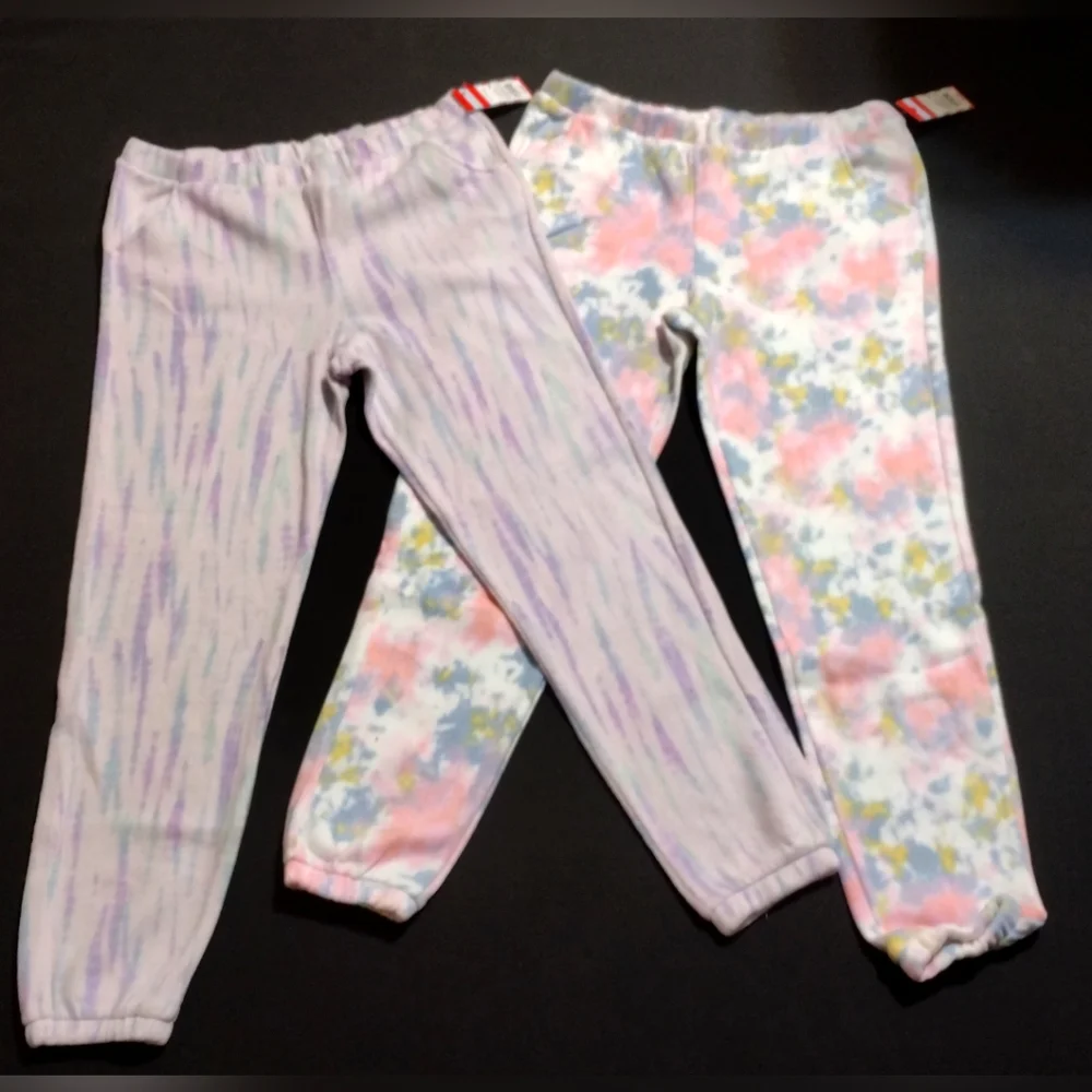 Girls XL Plus Fleece Pants Joggers PJ Bottoms Tye-Dye 2 Pair Lot 14 16 Soft New - Picture 4 of 12